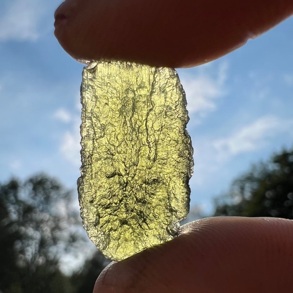 Moldavite Authentic Rare Tektite Crystal Specimen 3 grams from Czech Republic - Picture 3 of 10